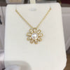 Pearl Necklace Freshwater Pearl Pendant Microinlaid Zircon Copper Accessories Flat Round Steamed Bread Round Shape