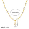 Pearl Necklace Geometric Pattern Vintage Artistic Baroque Clavicle Chain With Cross Shell Pendant And Diamond Design