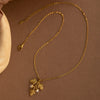 Pearl Necklace Leaf Pattern Titanium Steel Copper O Word Chain Electroplating For Women