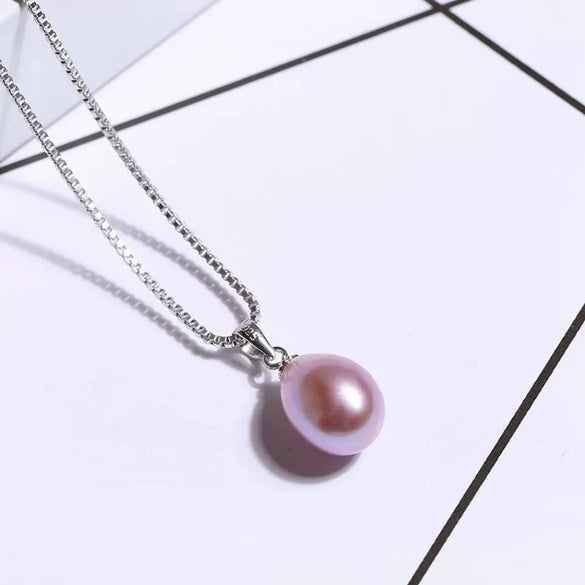 Pearl Necklace S925 Sterling Silver Riceshaped Freshwater Pearl Pendant Melon Clasp