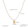Pearl Necklace Stainless Steel Heartshaped Pendant Vacuum Plated For Women