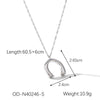 Pearl Necklace Stainless Steel Heartshaped Pendant Vacuum Plated For Women