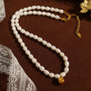 Pearl Necklace 316L Stainless Steel Baroque Retro Electroplating Women's Light Luxury Niche Highend Design Allmatch Collarbone Chain