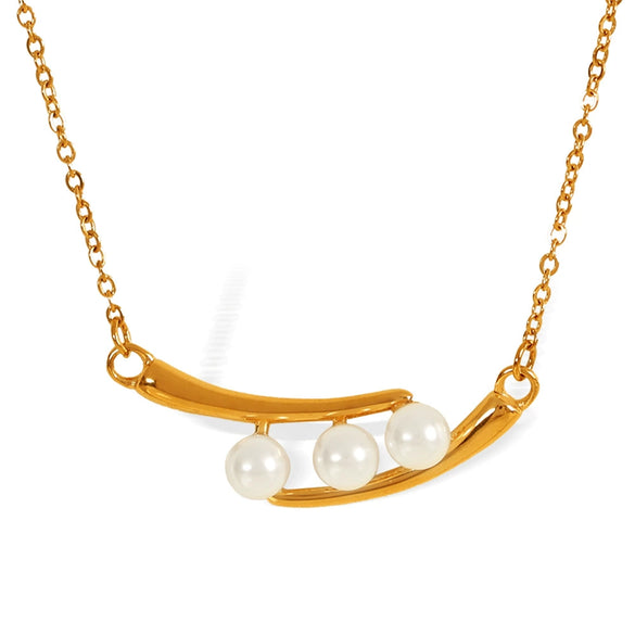 Pearl Necklace 316L Stainless Steel Electroplating Fashion Geometric Women's