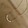 Pearl Necklace Vacuum Electroplated Heart Design Women's Cross Chain