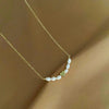 Pearl Necklace Vacuum Electroplated Heart Design Women's Cross Chain