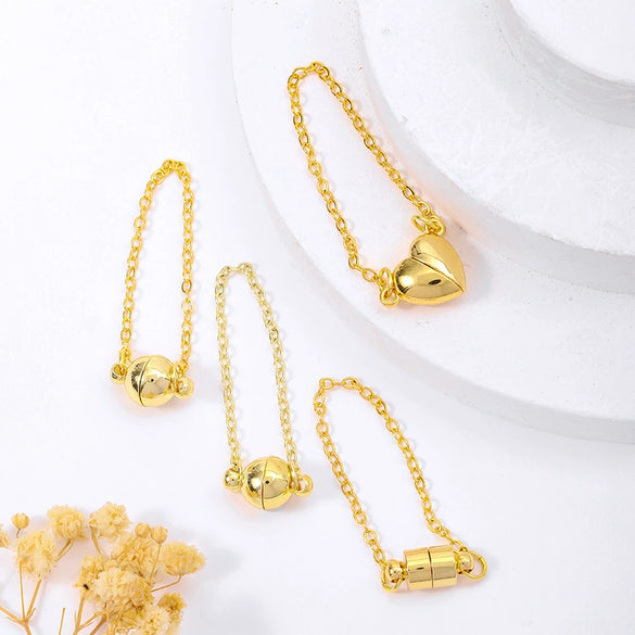 Pearl Necklace With 18K Goldfilled Magnetic Buckle Copper Electroplated Diy Accessories
