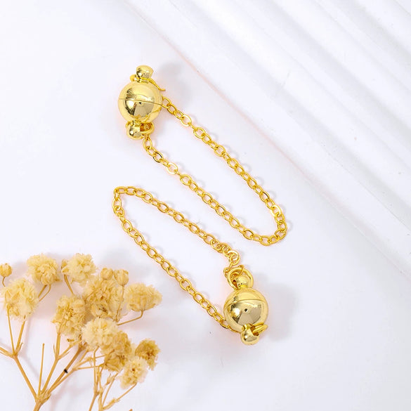 Pearl Necklace With 18K Goldfilled Magnetic Buckle Copper Electroplated Diy Accessories