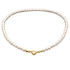Pearl Necklace Women Simple Round Beaded Heartshaped Magnetic Clavicle Chain Alloy Glass Glaze Handmade Jewelry
