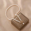 Pearl Necklace Women's Fashion Natural Simple Geometric Design Ot Buckle Clavicle Chain