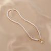 Pearl Necklace Women's Fashion Natural Simple Geometric Design Ot Buckle Clavicle Chain