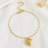 Pearl Pendant Bracelet Zinc Alloy Heart Shape Electroplated For Women