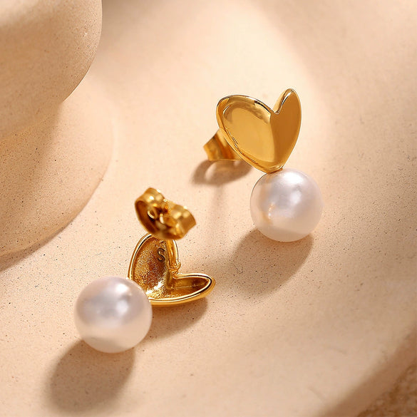 Pearl Pendant Earrings Women's Jewelry Fashion Design Electroplated