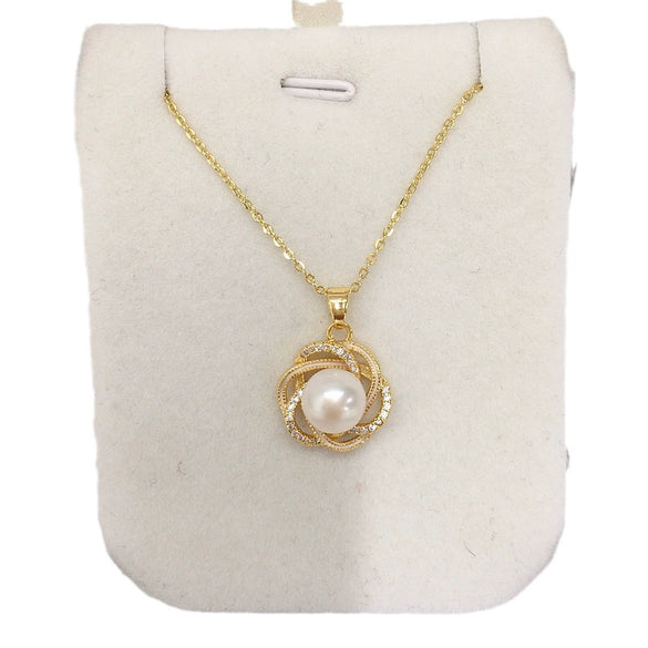 Pearl Pendant Jewelry Natural Freshwater Pearl Copper Minimalist Flat Round And Bun Round Shape Wreath Bird's Nest Design
