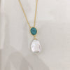 Pearl Pendant Jewelry Natural Freshwater Pearl Flat Round Bun Round Copper Minimalist Retro Style