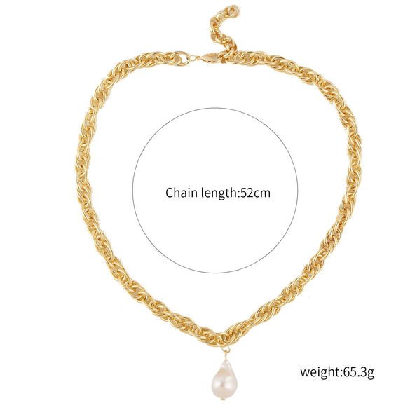 Pearl Pendant Necklace Alloy Material Plant Flowers Style Electroplating For Women