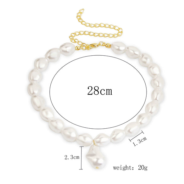 Pearl Pendant Necklace Alloy Material Plant Flowers Style Electroplating For Women