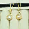 Pearl Pendant Necklace Freshwater Pearl Flat Round Steamed Bread Round Copper Natural Light Luxury Style Colorpreserving