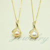 Pearl Pendant Necklace Freshwater Pearl Flat Round Steamed Bread Round Copper Natural Light Luxury Style Colorpreserving