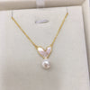 Pearl Pendant Necklace Natural Freshwater Pearl Korean Love Shape Copper Material Minimalist Style