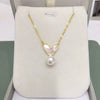 Pearl Pendant Necklace Natural Freshwater Pearl Korean Love Shape Copper Material Minimalist Style