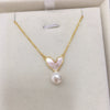 Pearl Pendant Necklace Natural Freshwater Pearl Korean Love Shape Copper Material Minimalist Style