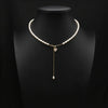 Pearl Pendant Necklace Women's Geometric Style Electroplated Clavicle Chain