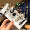 Pearl Rhinestone Hairpin Electroplating Geometric Style Women's Word Clip
