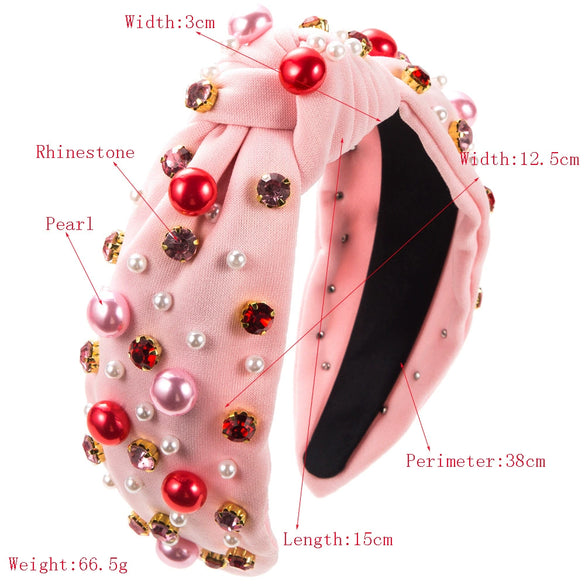Pearl Rhinestone Hoop Handmade Women's Fashion Geometric Hair Hoop Headwear