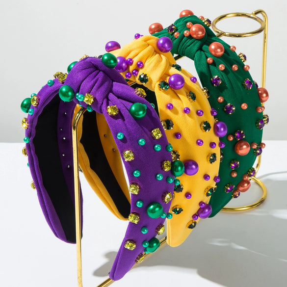 Pearl Rhinestone Hoop Handmade Women's Fashion Geometric Hair Hoop Headwear