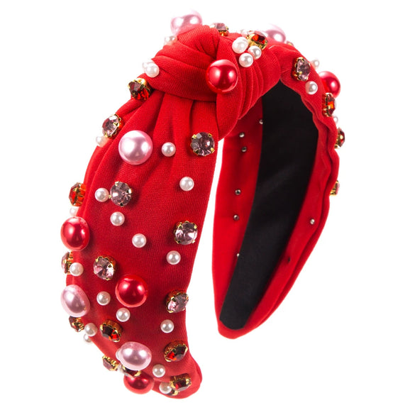 Pearl Rhinestone Hoop Handmade Women's Fashion Geometric Hair Hoop Headwear