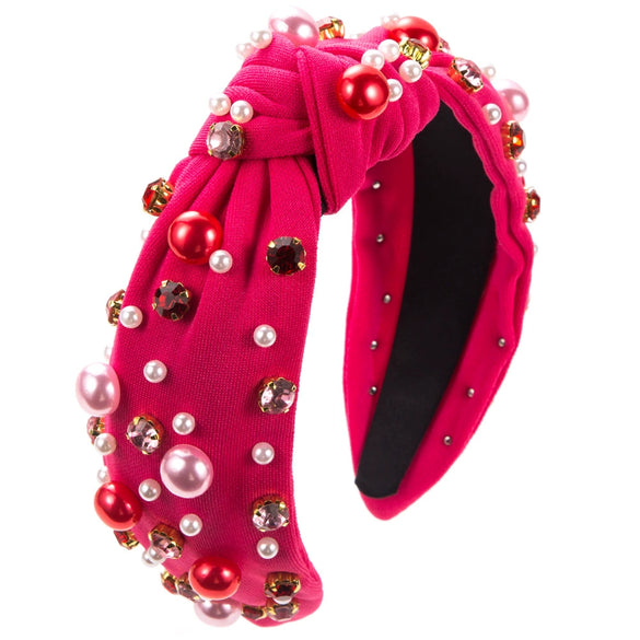 Pearl Rhinestone Hoop Handmade Women's Fashion Geometric Hair Hoop Headwear