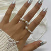 Pearl Ring Acrylic Material Elegant Style Electroplating Women's Jewelry