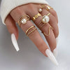 Pearl Ring Gold Alloy Creative Butterfly Love Jewelry For Women