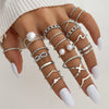 Pearl Ring Gold Alloy Creative Butterfly Love Jewelry For Women