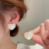 Pearl Round Geometric Alloy Earrings For Women With Gold Electroplated Silver Needle Light Luxury Retro Elegant All Match Design