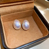 Pearl Round Geometric Alloy Earrings For Women With Gold Electroplated Silver Needle Light Luxury Retro Elegant All Match Design