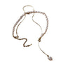 Pearl Snake Bone Chain Necklace Electroplating Geometric Style Women's Fashion Accessories