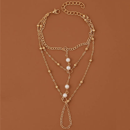 Pearl Splicing Finger Chain Multi-Layer Bracelet Wholesale Nihaojewelry