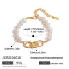 Pearl Stainless Steel Bracelet Geometric Style Electroplating Jewelry For Women