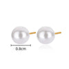 Pearl Stainless Steel Leaf Flower Retro Earrings With Electroplating