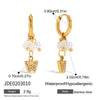 Pearl Stainless Steel Zircon Butterfly Geometric Earrings Electroplated For Women