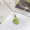 Pearl Star Oval Photo Box Necklace Copper Titanium Steel Real Gold Plated Sweet Style Women's Accessories