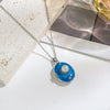 Pearl Star Oval Photo Box Necklace Copper Titanium Steel Real Gold Plated Sweet Style Women's Accessories