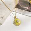 Pearl Star Oval Photo Box Necklace Copper Titanium Steel Real Gold Plated Sweet Style Women's Accessories