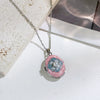 Pearl Star Oval Photo Box Necklace Copper Titanium Steel Real Gold Plated Sweet Style Women's Accessories