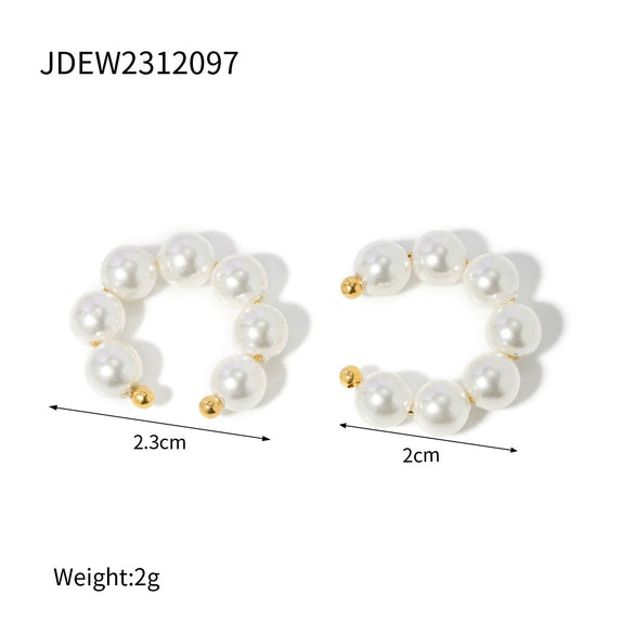 Pearl Starshaped Electroplated Women's Ear Plugs And Earrings