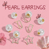 Pearl Starshaped Electroplated Women's Ear Plugs And Earrings
