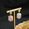 Pearl Stud Earrings Geometric Light Luxury Baroque Electroplating Jewelry