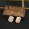 Pearl Stud Earrings Geometric Light Luxury Baroque Electroplating Jewelry